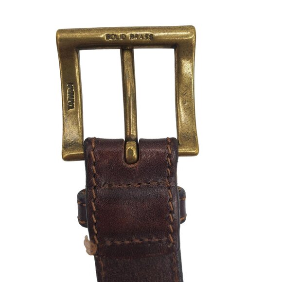 Eddie Bauer Men's Dress Casual Belt Size 48 #2130 Brown Italian Leather - Picture 7 of 16